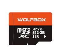 WOLFBOX 512GB MicroSD Card with SD Adapter, Up to 100MB/s, U3 A2 V30, High Speed Transfer, Supports 4K UHD Video Recording, Compatible with G840S / G930 / G900PRO / G900 Tripro Dash Cams