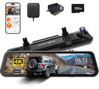 WOLFBOX G900 PRO Dash Cam 4K+2.5K Car DVR Voice Control 5GHZ WI-FI and GPS Video Recorder Front and rear camera, includes 128G Card