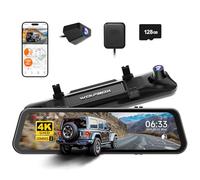 WOLFBOX G900 PRO Mirror Dash Cam with STARVIS 2 IMX678, 12 inches Rear View Mirror Camera with Front 4K and Rear 2.5K, Included 128GB Card, Voice Control, 5.8GHz WiFi, Reverse Assist, G-Sensor & GPS