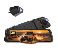 WolfBox M40lite 4K Front Rearview Mirror Dash Cam and 1080P Rear Camera, 10" Touch Screen, Loop Recording, G-sensor