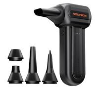 WOLFBOX MF60 Compressed Air Duster -110000RPM Super Power Electric Air Duster, 3-Speed Rechargeable Cordless Air Blower with Fast Charging, Compressed Air Cleaner for PC, Car, Home, 5 Nozzle