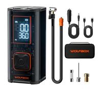 WOLFBOX Tyre Inflator 12000mAh 150PSI Portable Air Compressor Dual Cylinder 58LPM Fast Air Pump for Car Tyres 3.5 Inch LED Display Hose