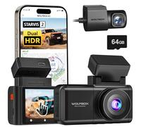 WOLFBOX X3 2.5K 60FPS Dash Cam, STARVIS 2 IMX675 with ADAS, 2.5K+1080P Dash Cam Front and Rear, Built-in 5.8GHz WiFi & GPS, G-Sensor, Loop Recording, Touch Screen, Included 64GB Card