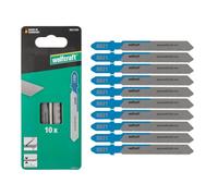 wolfcraft 10 HSS Jigsaw Blades - T-Shank Metal Cutting Saw Blade Set
