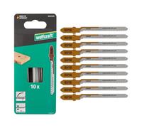 wolfcraft 10 Jigsaw Blade - Fine Curved Cuts - HCS Blade with T-Shank - Ideal for Plywood and softwood - Cutting Depth 20mm - 8018100