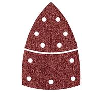 wolfcraft 10x Adhesive Sanding Sheets, 95mm Triangular Delta Pads, 240 Grit | Resin-bonded corundum set for multi-sanders, ideal for wood and metal. Durable and perforated. 5620000