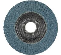 wolfcraft 115 mm Lamellar Flap Disc, Grit 40, Coarse Sanding for Metal | Durable abrasive wheel for angle grinders, 22.2 mm bore, long-lasting performance, EN 13743 certified. 5650000
