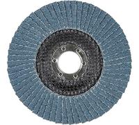 wolfcraft 125 mm Lamellar Flap Disc, 40 Grit Coarse Sanding Disc for Metal | High durability abrasive wheel with 22.2 mm bore, suitable for standard angle grinders, EN 13743 certified. 5653000