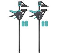 wolfcraft 2 Decking Board Clamps - PRO Series for Joint Alignment | One-handed opening mechanism, 450 mm width, 150 kg force, glass-fibre-reinforced plastic construction. 8679060