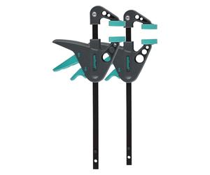 wolfcraft 2 MINI One-Hand Clamps I 3455100 I Handy Helper - Perfect for Hobbies and Craft Projects