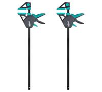 wolfcraft 2 one Hand Clamps PRO Ergo - Clamping Pressure 150 kg - 8672060 -The Convenient clamp for All-Round use - 450 mm Clamping Width -Made in Europe