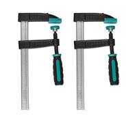wolfcraft 2 Screw Clamps 200 mm - F-Clamps with 80 mm Throat Depth