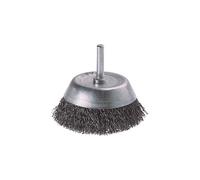 wolfcraft steel wire cup brush Ø 75 mm I 2108000 I for metal, sheet metal, wood and stone, hexagonal shank, for de-rusting and cleaning , preparing soldering and welding jobs