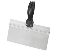 wolfcraft 250 mm Surface Scraper, Stainless Steel Wide Blade Spatula | Professional flexible filling tool with comfortable aluminium handle for high-quality finishing on large areas. 4063000