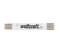 wolfcraft 2m Folding Rule - Wooden Meter Stick made of Beech Wood | Durable 2m carpenter's scale with metal fittings, made in Europe. High stability for precise DIY measurements. 5227000
