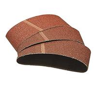 wolfcraft 3 Fabric Sanding Belts 75 x 510 mm - Grit 120 Abrasive Paper | High-quality corundum coating for belt sanders, durable cotton fabric for wood and metal, de-rusting. 1914000