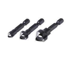 wolfcraft 3-Piece Deburring Counter Set, 8-16 mm, Hex Shank for Wood