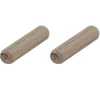 wolfcraft 30 Beech Wood Dowels, 10 mm Diameter - Grooved Joint Pins (Pack of 2)