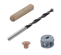 wolfcraft 31-Piece Dowel Joint Kit for Wood, Ø 6 mm Drill bit & Depth Stop