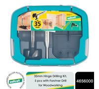 wolfcraft Hinge Hole Set, Ø 35 mm, 5 pcs. I 4656000 I For easy installation of cup hinges, Ø 35 mm