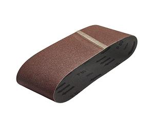 wolfcraft 6 Fabric Sanding Belts 76 x 457 mm, Grain 60 I 3112000