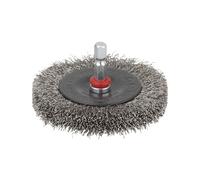 wolfcraft 75 mm Stainless Steel Wire Wheel Brush for Drill - Hex Shank