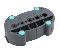 wolfcraft accumobil Drilling Aid - 90 Degree Drill Guide with Metal Drill Bushes, Rubber Buffers & V-Slot for Edges and Round Material up to 25 mm - 4685000