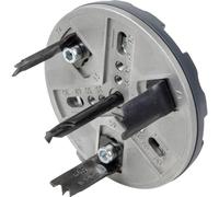 wolfcraft Adjustable Hole Saw, Ø 35-80 mm for Drywall and Wood | Triangular shank cutter for cordless drills, ideal for OSB, plasterboard and interior works, 35-80 mm. 5985000