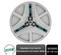 wolfcraft Adjustable Hole Saw, Ø 45-130 mm I 5978000 I For sawing various diameters during refurbishment and interior works