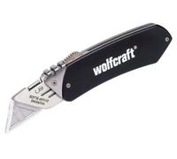 wolfcraft Aluminium Leisure Knife with Retractable Blade I 4124000 I Lightweight Trapezium Blade Knife for on The go