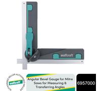 wolfcraft Angular Bevel Gauge for Mitre Saws I 6957000 I for Measuring and transferring Angles