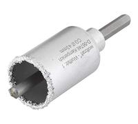 wolfcraft Annular Bit, Tungsten Carbide Coated, with Mandrel I 3894000 I for Plumbing and Electrical installations in Brick Walls and Stone, Cutting Depth 55 mm