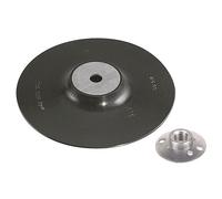 wolfcraft Sanding Pad 125 mm for Angle Grinder - M14 Flange Nut Included, ISO 15636 Compliant Backing Pad, Compatible with All Common Grinders, Max 12,200 RPM - 2454000