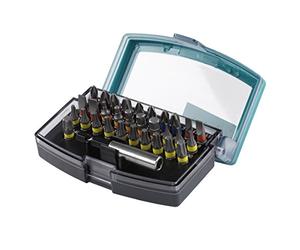 wolfcraft Bit Box, Flat-Slotted/Crosshead (PH/PZ) / TORX® (T) / Hexagonal, 32 Pcs. I 2975000 I Bit Box, Flat-Slotted/Crosshead (PH/PZ) / TORX® (T) / Hexagonal, 32 Pcs.