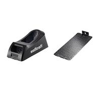 wolfcraft Block Plane I 4013000 I The Extra-Wide one-Hand Plane for plasterboard + Rasp Plate for Block Plane I 4039000