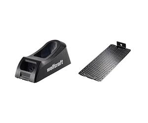 wolfcraft Block Plane I 4013000 I The Extra-Wide one-Hand Plane for plasterboard + Rasp Plate for Block Plane I 4039000