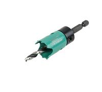 wolfcraft Carbon Steel Hole Saw, Ø 25 mm Wood and Drywall Core Drill Bit | For plumbing and electrical work, includes 6 mm mandrel and 1/4 inch hex shank for power drills. 5963000
