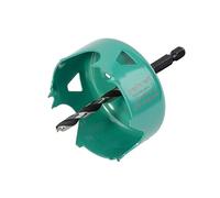 wolfcraft Carbon Steel Hole Saw, Ø 68 mm - For Wood and Drywall | Carbon steel cutter with 30 mm cutting depth, centring drill bit and 1/4 inch hexagon shank for power drills. 5968000