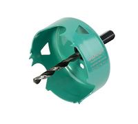 wolfcraft Carbon Steel Hole Saw, Ø 74 mm, Wood and Drywall Cutter | Low resistance triple tooth groups, 30 mm cutting depth, hex shank mandrel with 6 mm centring drill bit. 5969000