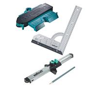 wolfcraft Complete Laminate and Design Flooring Kit with Contour Gauge | Includes universal angle & try square and laminate fitter for precise measurement and tracing of cutting lines. 6976000