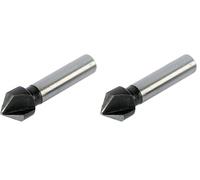 wolfcraft Conical Countersink, HSS, Ø 12 mm, Round Shank I 2505000 I For precise countersinking of drill holes for flush screw connections in metal and plastic (Pack of 2)