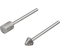 wolfcraft Diamond Grinding Pen Set, Cylindrical and Pointed Cone, 2 Pieces, 5989000, for Grinding Ceramics, Glass, Tiles, Non-Ferrous Metals