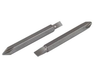 wolfcraft Double Bit Set, Flat/Crosshead (PZ), 2 Pcs. I 2408000 I 2 Solid bits Each for 2 Head Types, 60 mm, in Various Sizes