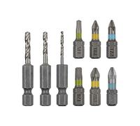 wolfcraft Drilling and Screwing Flipbit Accessories Set 9 Pcs. I 3083000 I Tool set for equipping the dual quick change holder