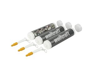 wolfcraft Empty Refillable Cartridges 310 ml, Pack of 3 - Resealable Sealant Tubes for Caulking Gun, Self-Mix Joint Sealant, DIY Sealing - 4044000