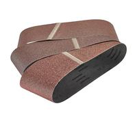wolfcraft Fabric Sanding Belt Set 76 x 457 mm, 5-Piece I 8415000 I for Belt Sander I for Wood Metal Paint Varnish I grit 40 80 120