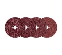 wolfcraft Fibre Sanding Disc Set for Metal, Ø 125 mm, 20 Pcs. I 2455000