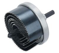 Wolfcraft Hole Saw Set Metal Body, Steel Blade 25 to 65 x 23mm 8mm Shank 2165000