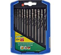 wolfcraft HSS Metal Drill Bit Set, 13 Pcs., Ground I 7100000 I for Drilling into Hard Materials