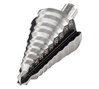 wolfcraft HSS Step Drill Bit, Ø 8-35 mm, Round Shank I 2585000 I For step drilling and deburring of metal and plastic